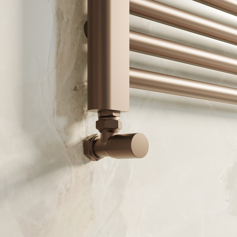 Banyetti Angled Radiator Valves - Brushed Bronze
