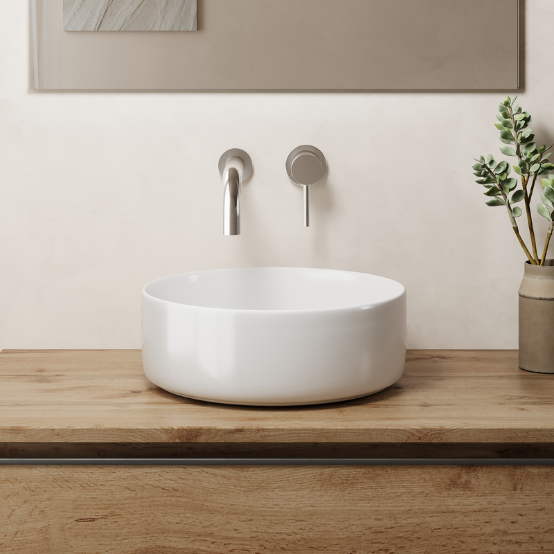 Banyetti Ares 360mm Round Countertop Basin - Gloss White