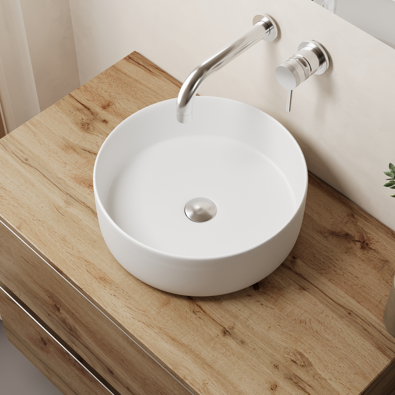 Banyetti Ares 360mm Round Countertop Basin - Gloss White