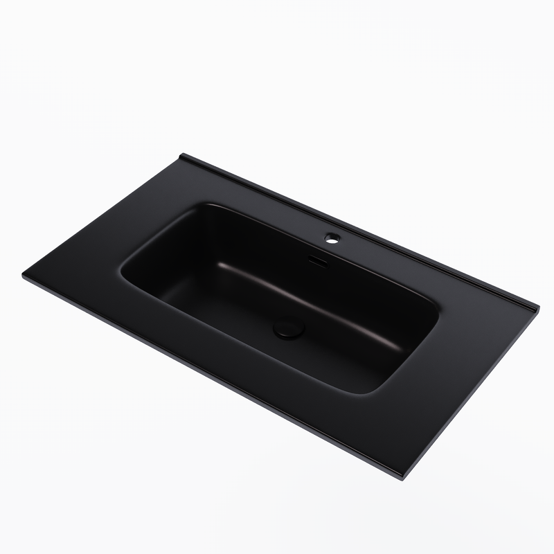 Banyetti Athena Ceramic Basin Sink - Matt Black