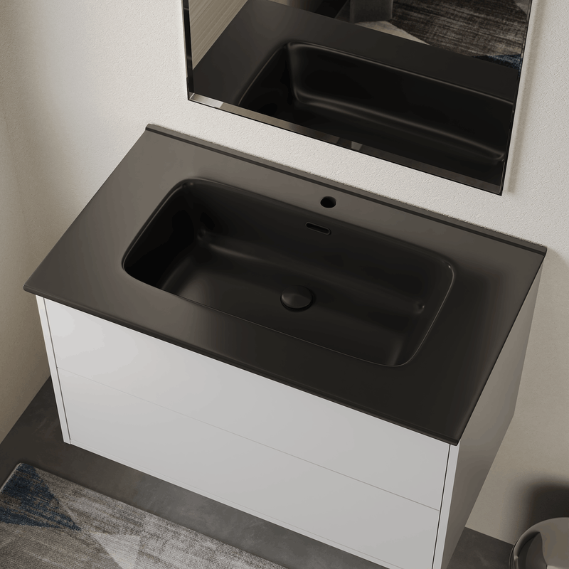 Banyetti Athena Ceramic Basin Sink - Matt Black