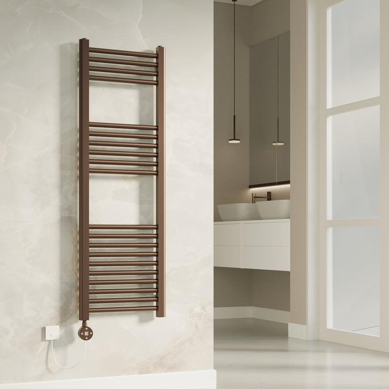 Banyetti Aureli Brushed Bronze Electric Ladder Towel Rail Radiator - Various Sizes
