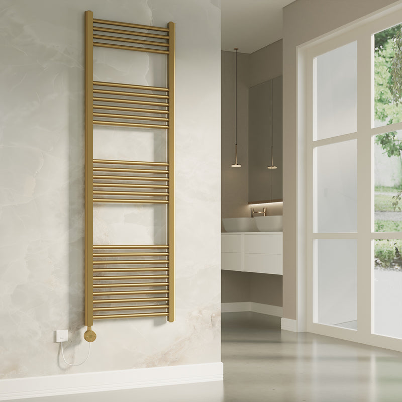 Banyetti Aureli Electric Ladder Towel Radiator - 1600 x 500mm Brushed Brass