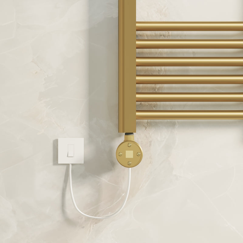 Banyetti Aureli Brushed Brass Electric Ladder Towel Rail Radiator - Various Sizes