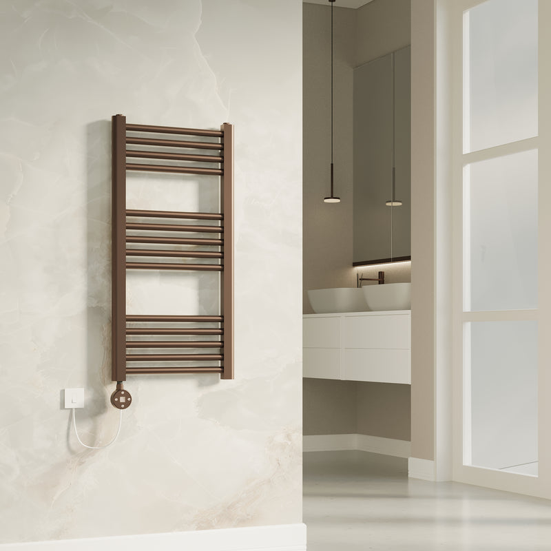 Banyetti Aureli Brushed Bronze Electric Ladder Towel Rail Radiator - Various Sizes