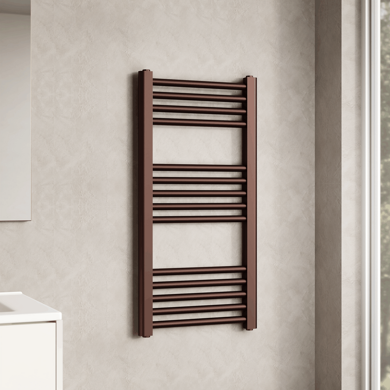 Banyetti Aureli 800mm x 400mm Brushed Bronze Ladder Towel Radiator