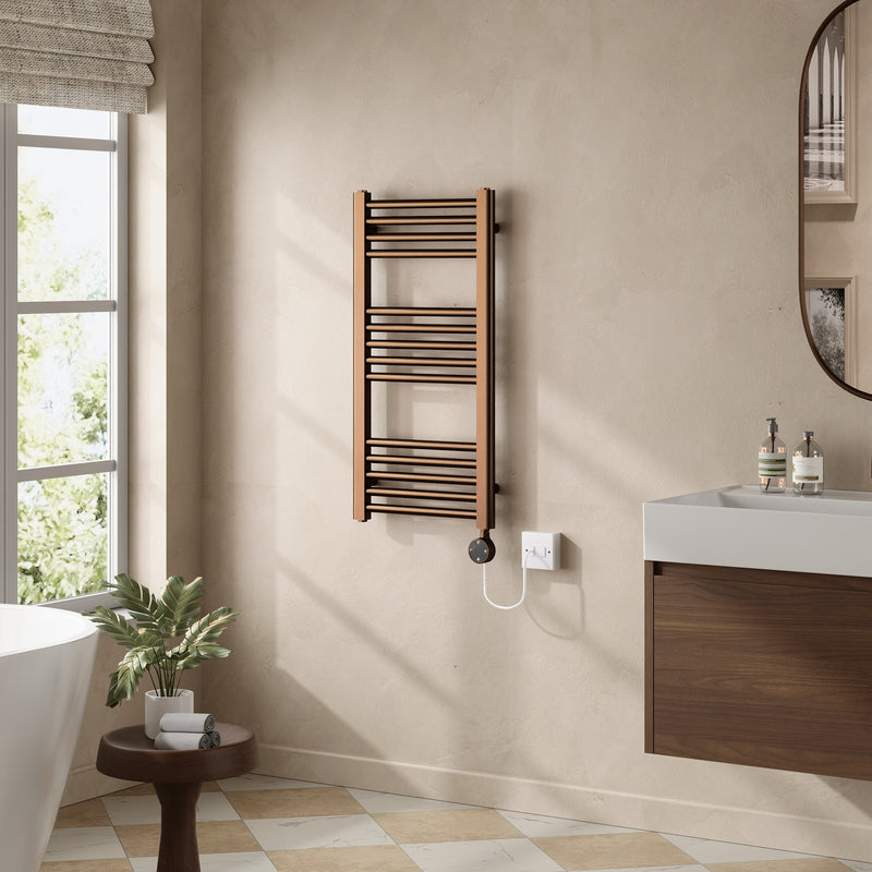 Banyetti Aureli Electric Ladder Towel Radiator - 800 x 400mm Brushed Bronze