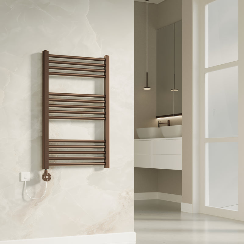 Banyetti Aureli Brushed Bronze Electric Ladder Towel Rail Radiator - Various Sizes