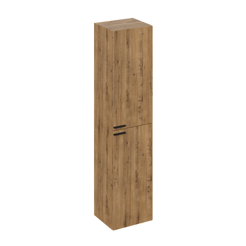 Banyetti Celtic 1500mm Wall Hung Tall Cabinet with Matt Black Handles - Ostippo Oak