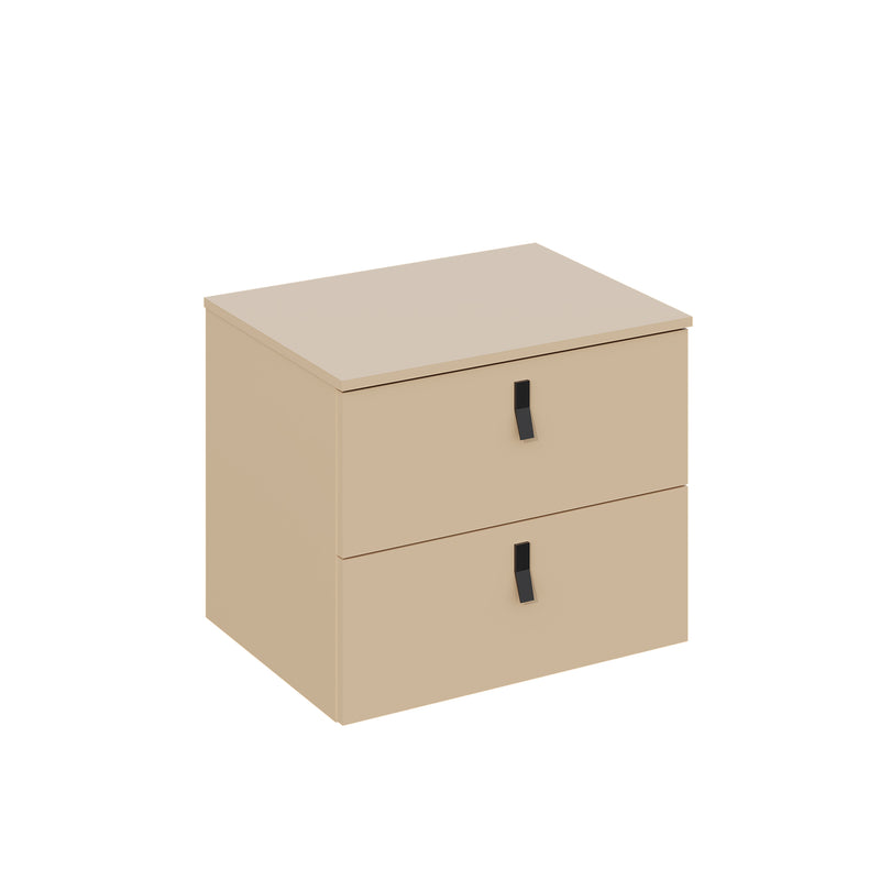 Banyetti Invicta Cashmere Wall Hung Vanity Unit with Matt Black Handles - Select Size