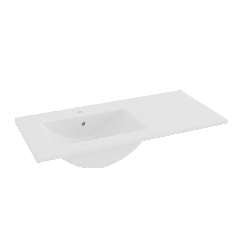 Banyetti Celtic Duo Wall Hung Vanity Unit with White Lira Offset Basin - 1000mm Gloss White