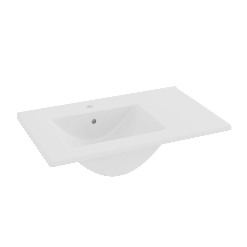 Banyetti Celtic Duo Wall Hung Vanity Unit with White Lira Offset Basin - 800mm Gloss White