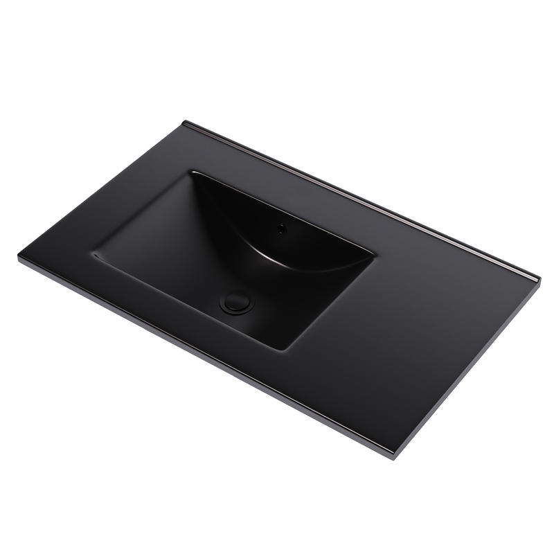 Banyetti Celtic Duo Wall Hung Vanity Unit with Black Lira Offset No Tap Hole Basin - 800mm Ostippo Oak