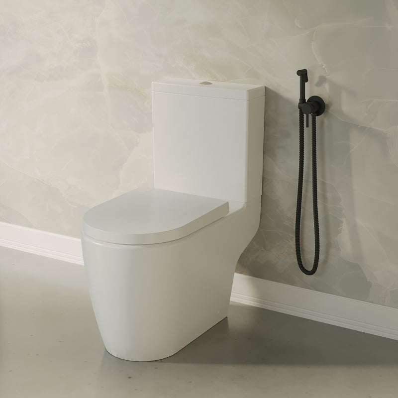 Banyetti Luca Round Concealed Thermostatic Douche Kit - Matt Black