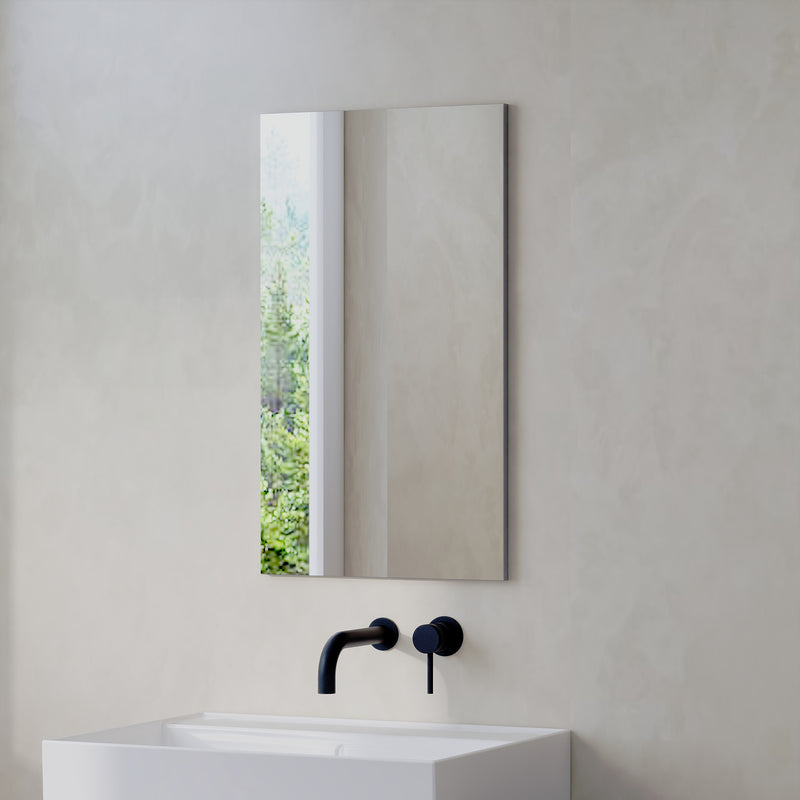 Banyetti Reflexa Rectangular Bathroom Mirror - 400 x 700mm Grey