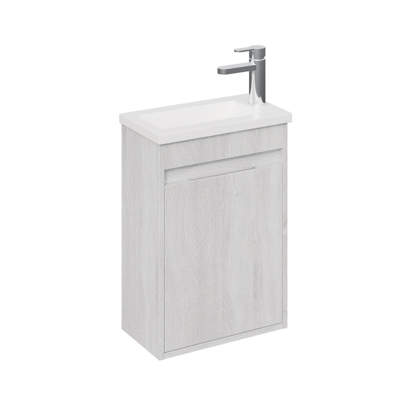 Banyetti Monda 390mm Wall Hung Cloakroom Vanity Unit - White Oak