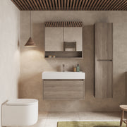 Double door mirror cabinet – side profile view highlighting 145 mm depth and wall‑mounted design