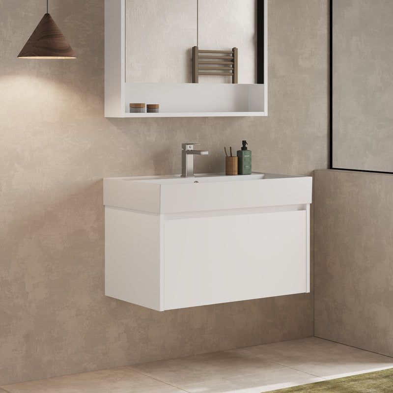 Banyetti Mino Gloss White 1 Drawer Wall Hung Vanity Unit – Select Size