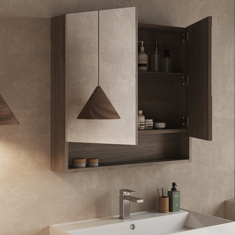 Double door mirror cabinet – side profile view highlighting 145 mm depth and wall‑mounted design