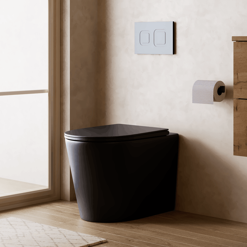 Banyetti Scene Rimless Back to Wall Toilet - Matt Black