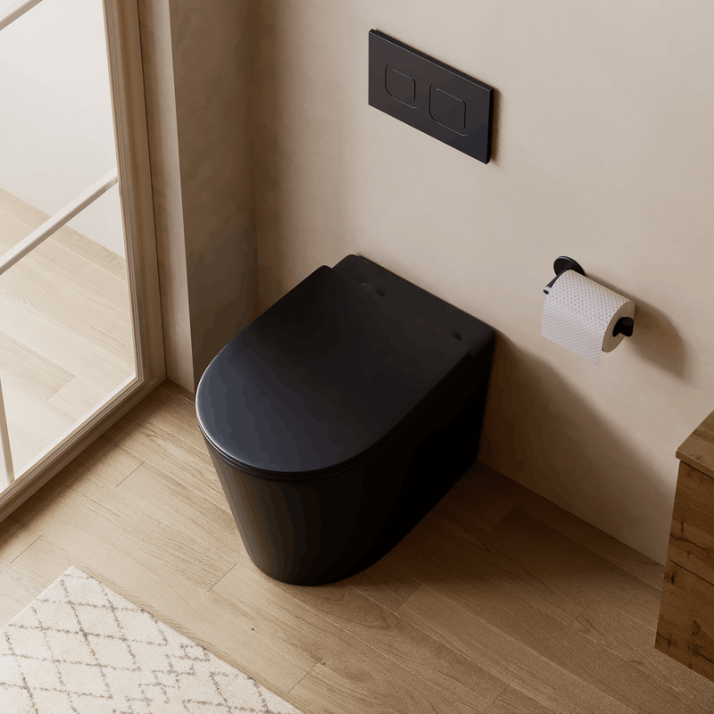 Banyetti Scene Rimless Back to Wall Toilet - Matt Black