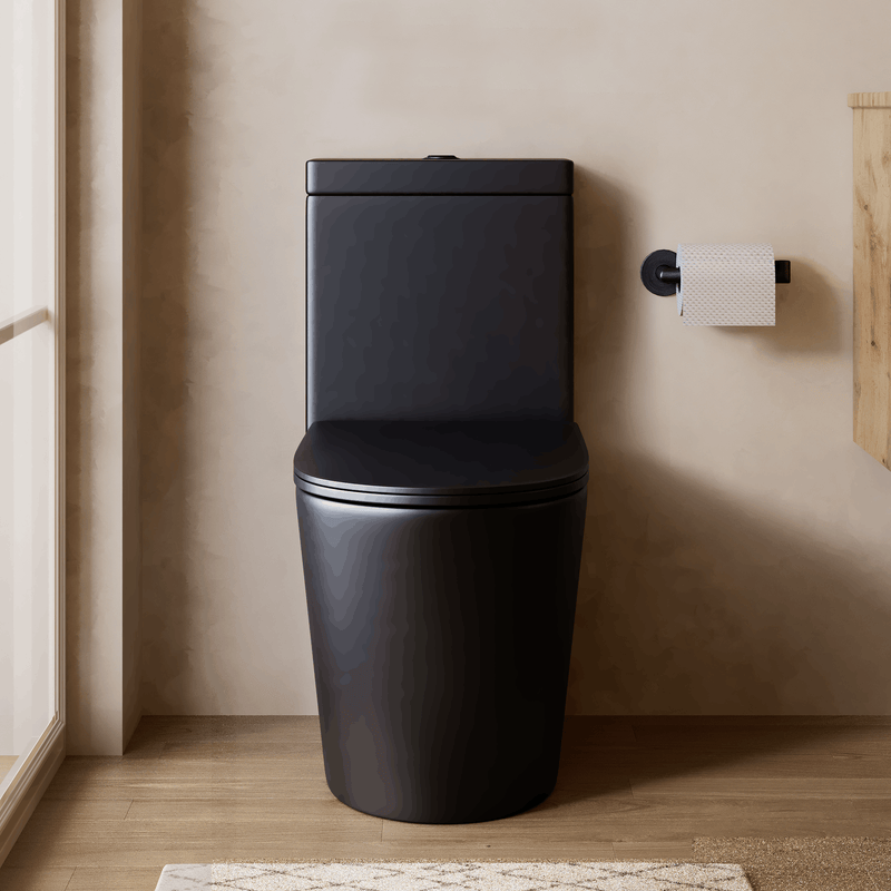 Banyetti Scene Rimless Close Coupled Back to Wall Toilet - Matt Black