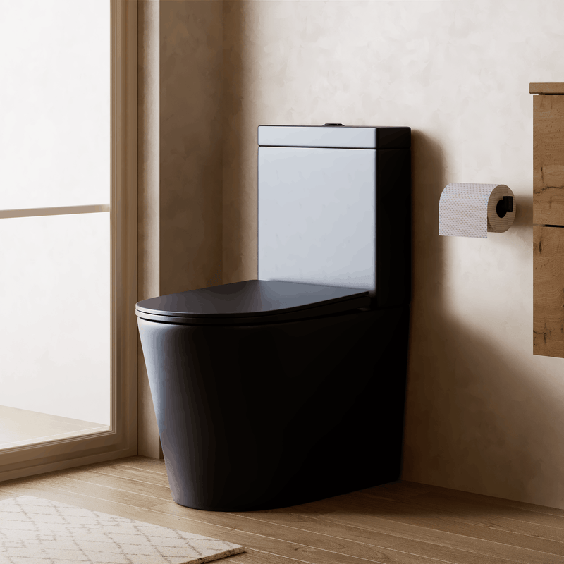 Banyetti Scene Rimless Close Coupled Back to Wall Toilet - Matt Black