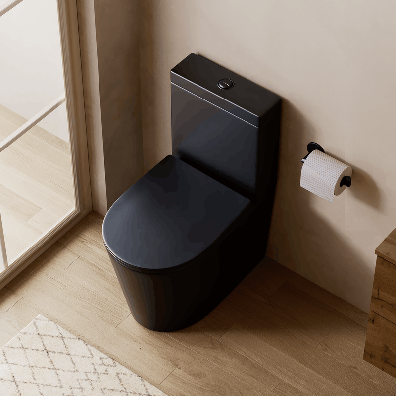 Banyetti Scene Rimless Close Coupled Back to Wall Toilet - Matt Black