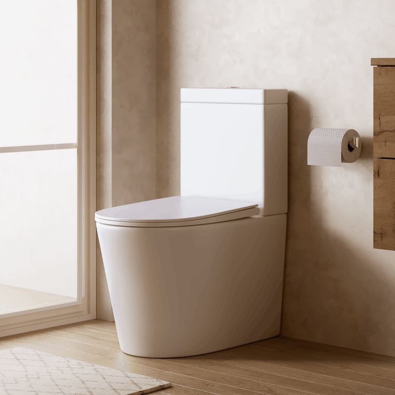 Banyetti Scene Rimless Close Coupled Back to Wall Toilet - Gloss White