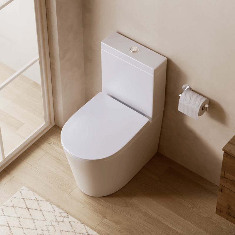 Banyetti Scene Rimless Close Coupled Back to Wall Toilet - Gloss White