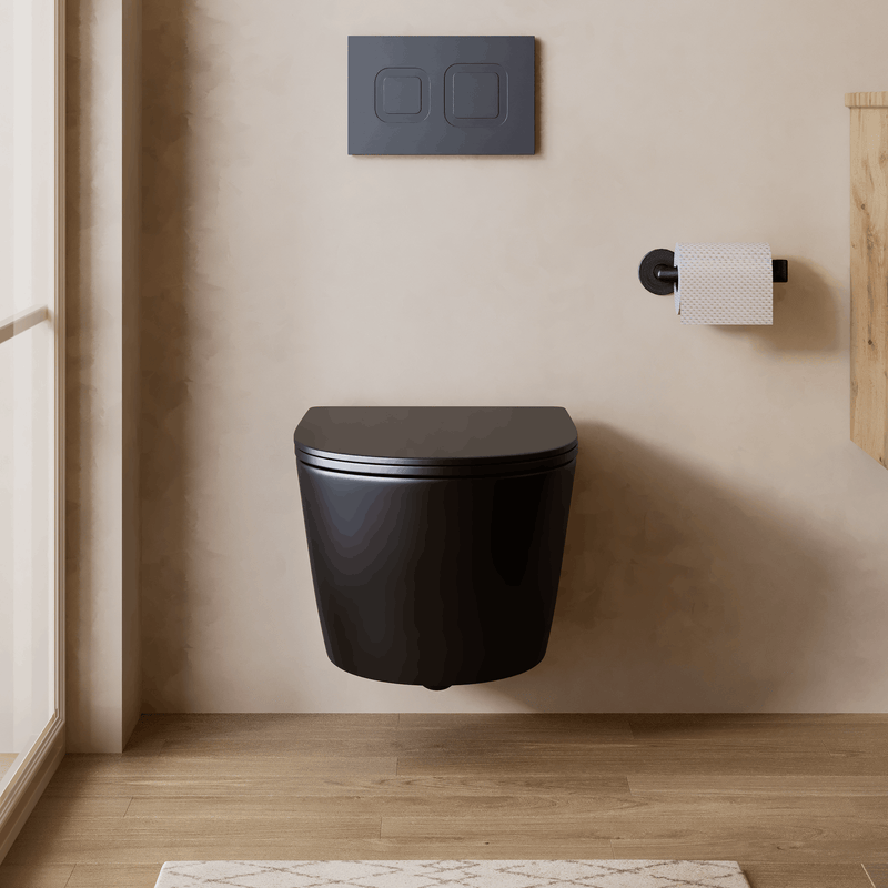 Banyetti Scene Rimless Wall Hung Toilet - Matt Black