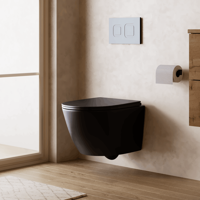 Banyetti Scene Rimless Wall Hung Toilet - Matt Black