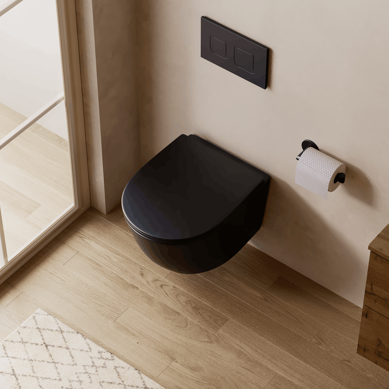 Banyetti Scene Rimless Wall Hung Toilet - Matt Black