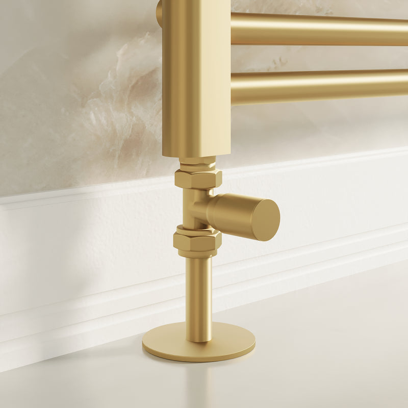 Banyetti Straight Radiator Valves - Brushed Brass
