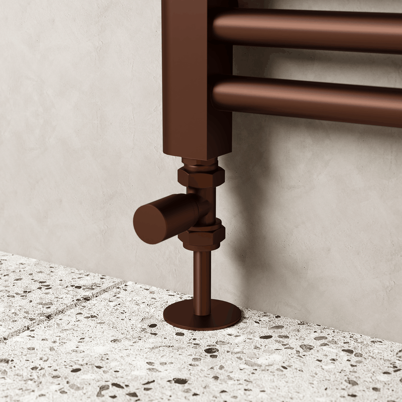 Banyetti Straight Radiator Valves - Brushed Bronze