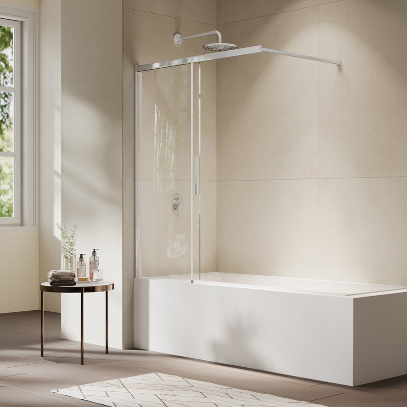 ATC 1200 x 1500 Sliding Bath Screen - Chrome