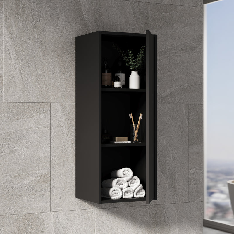 Banyetti Venti 900mm Wall Hung Wall Cabinet - Matt Black
