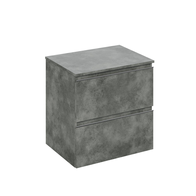 Banyetti Vatilla Cemento Wall Hung Vanity Unit with Chrome Handles - Select Size