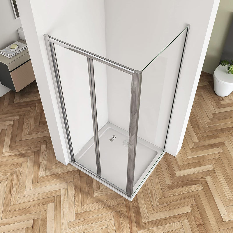 Linea Chrome Framed Bi Fold Shower Door 5mm Clear Glass - Select Size