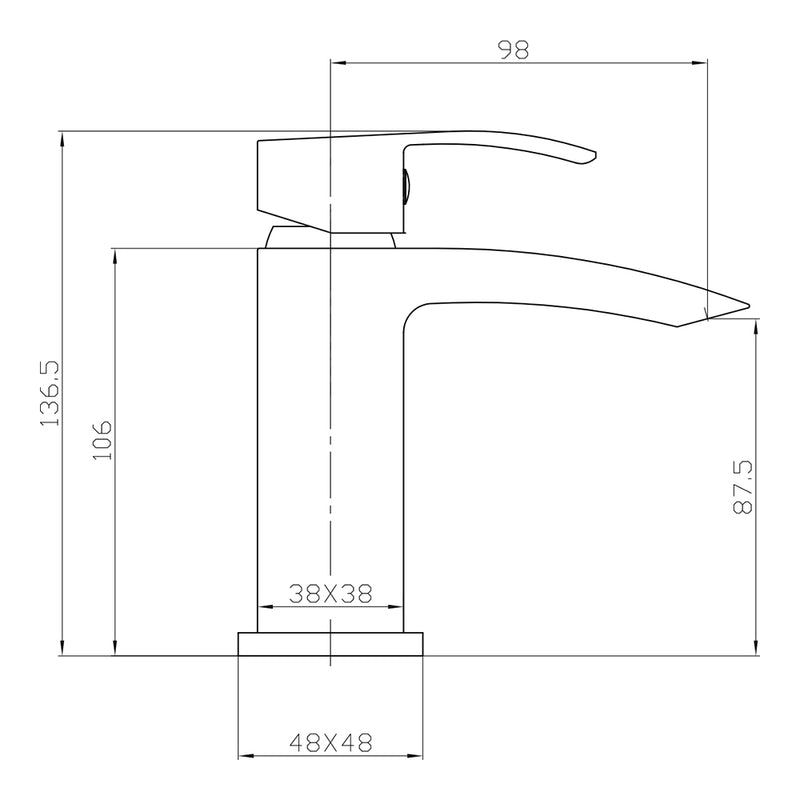 HB Descent Mini Mono Basin Mixer - Matt Black