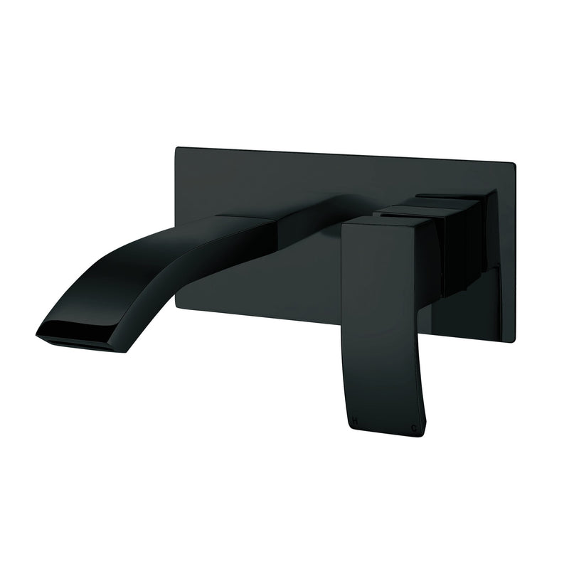 HB Descent Wall Mounted Basin Mixer - Matt Black