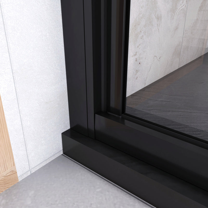 Linea Black Framed Bi Fold Shower Door 5mm Clear Glass - Select Size