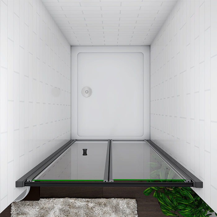 Linea Black Framed Bi Fold Shower Door 5mm Clear Glass - Select Size