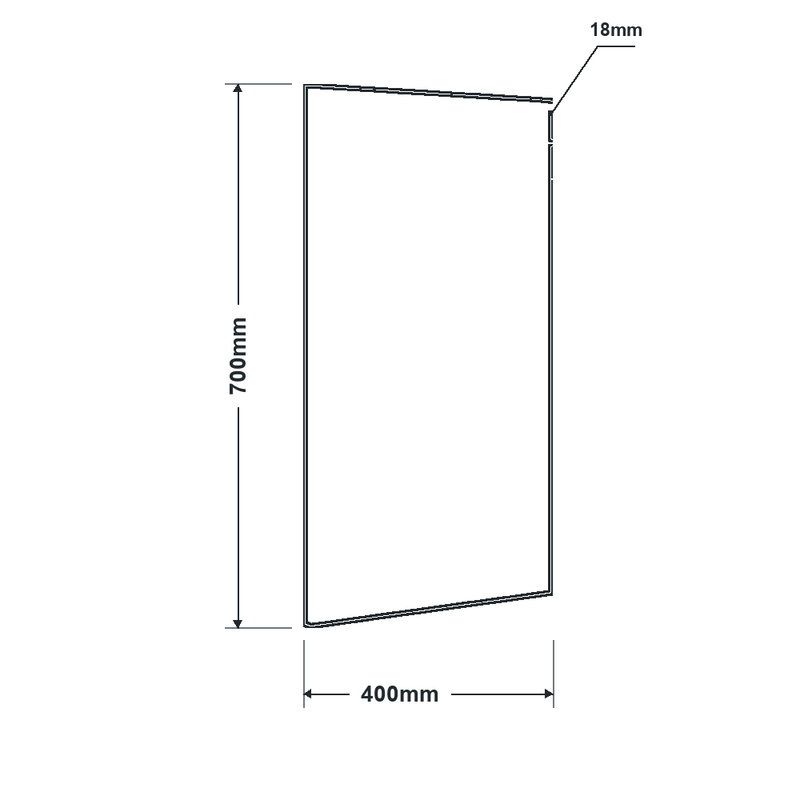 Banyetti Reflexa Rectangular Bathroom Mirror - 400 x 700mm Grey