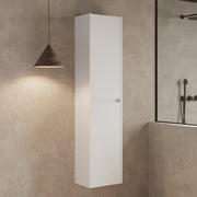 Banyetti Venti 900mm wall hung wall cabinet in matt white with handleless push-to-open door