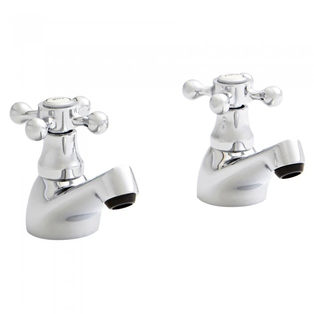 KV Viktory Basin Pillar Taps - Chrome