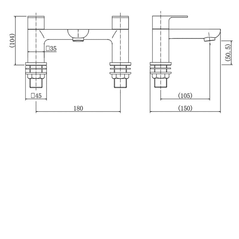 KV Visage Bath Filler - Chrome