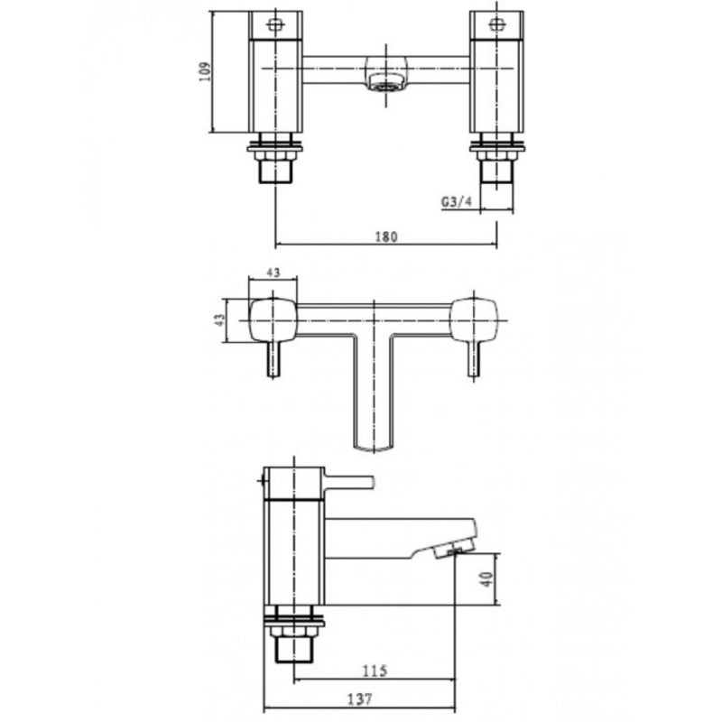 KV Mode Bath Filler - Chrome