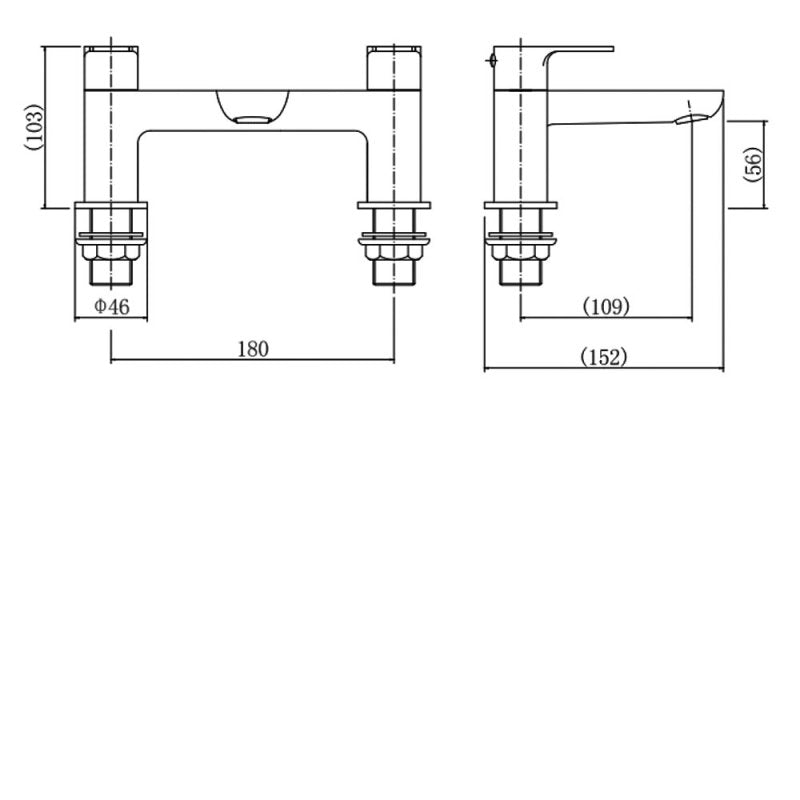 KV Mirage Bath Filler - Chrome