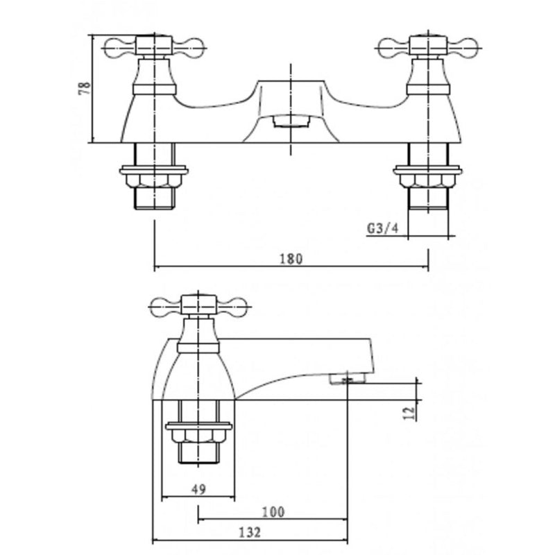 KV Viktory Bath Filler - Chrome